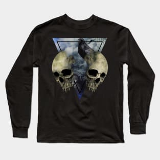 Occult triangle twin Mystic smoky Skull Long Sleeve T-Shirt